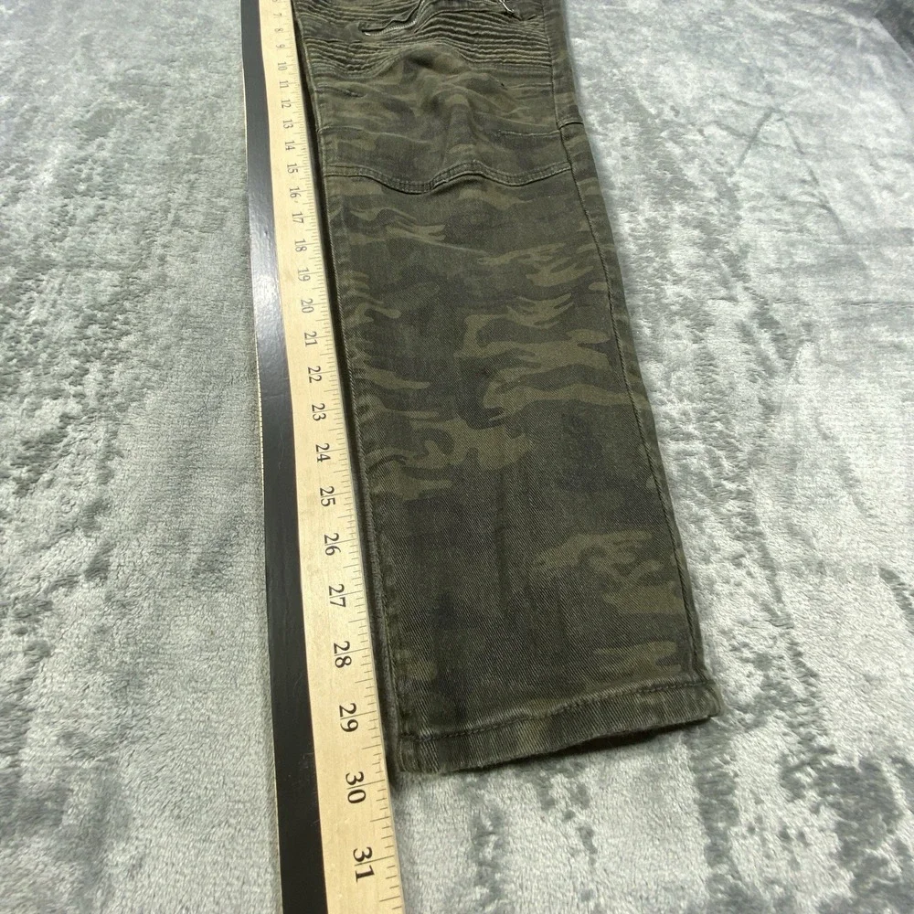 Waimea Jeans Men 38x30 Green Skinny Biker Moto Ribbed Distressed Denim Pants Y2K